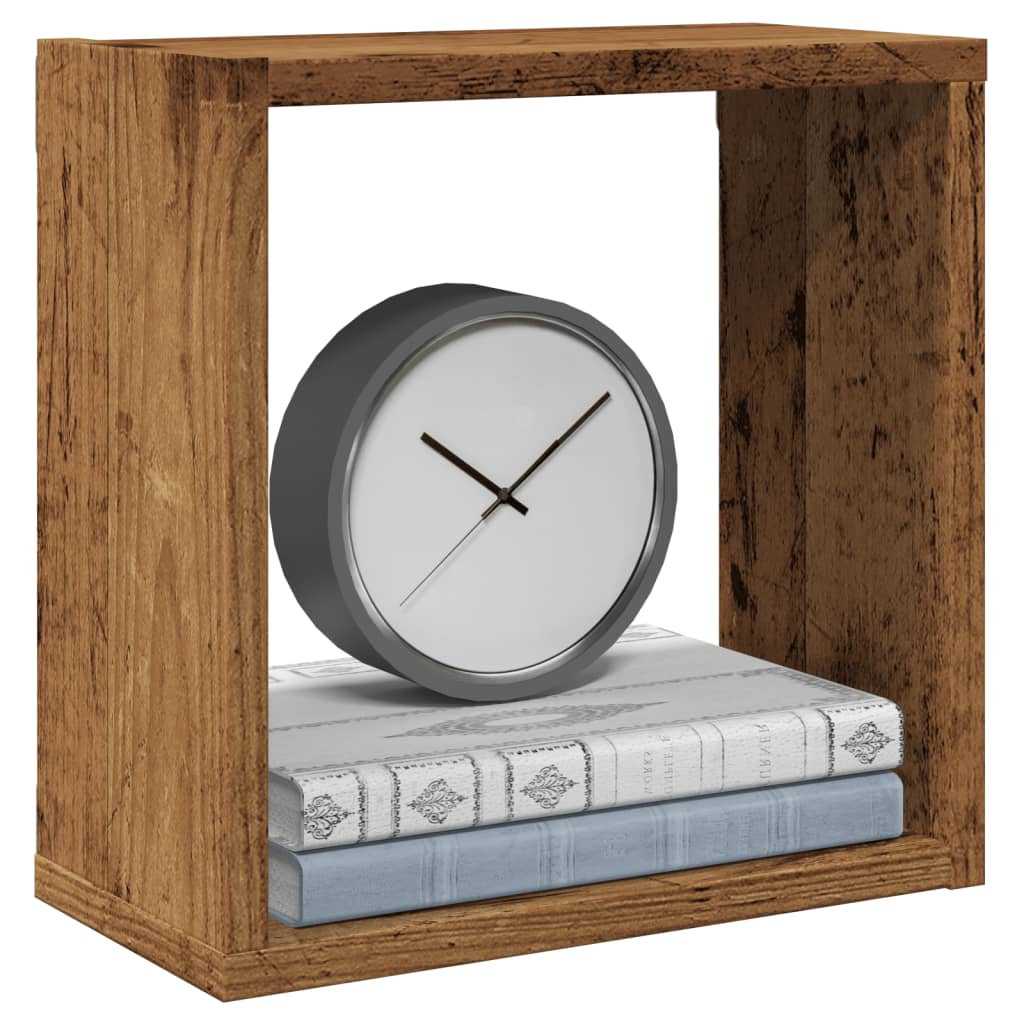 Półki ścienne szt. sześcienne wygląd drewna antycznego - stare drewno, 30 x 15 x 30 cm, 4, 1 - number 1.