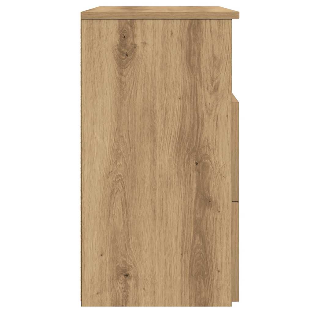 Stolik nocny 50x32x60 cm drewno klejone sztuczny dąb - dąb rzemieślniczy, 1 - number 6.