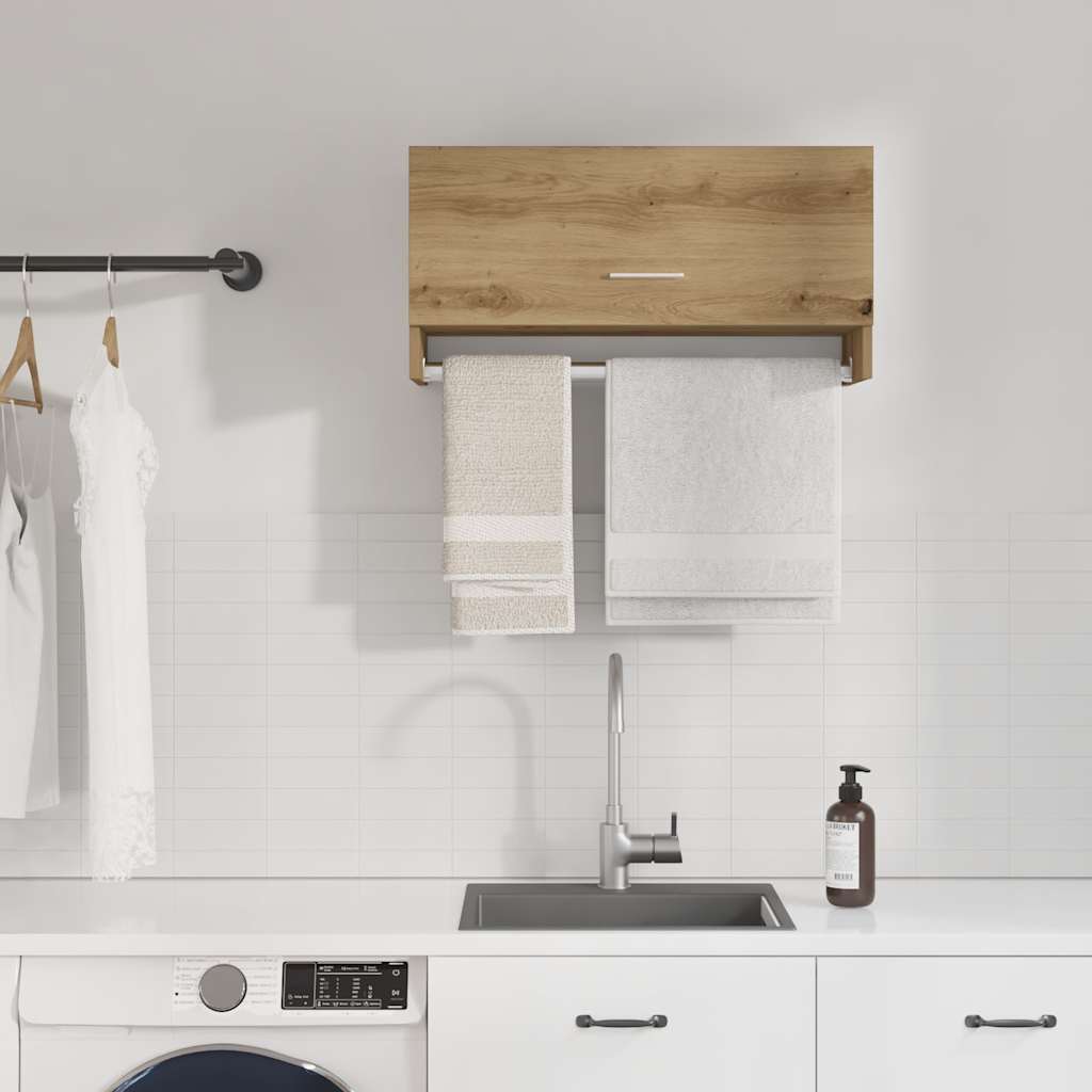 Klædeskab 70x32,5x35 cm konstrueret træ egetræslook - artisan eg, 1, x - number 3.