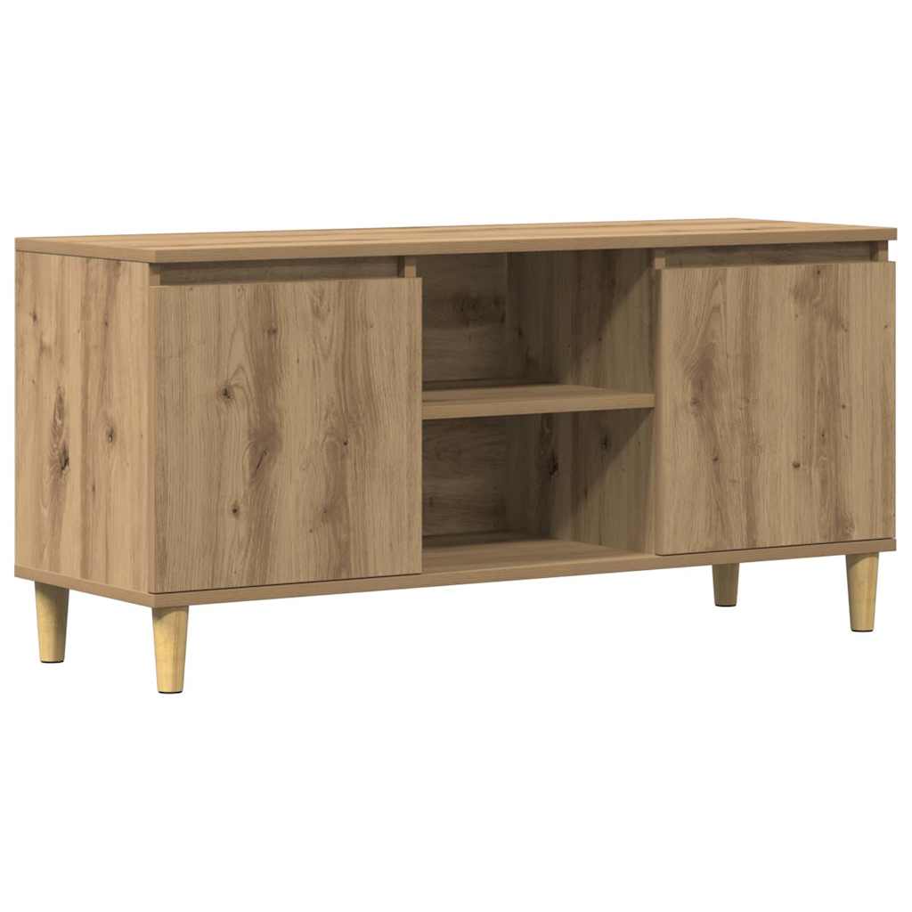 Tv table 102x35x50 cm engineered wood artificial oak - artisan oak, 1 - number 2.