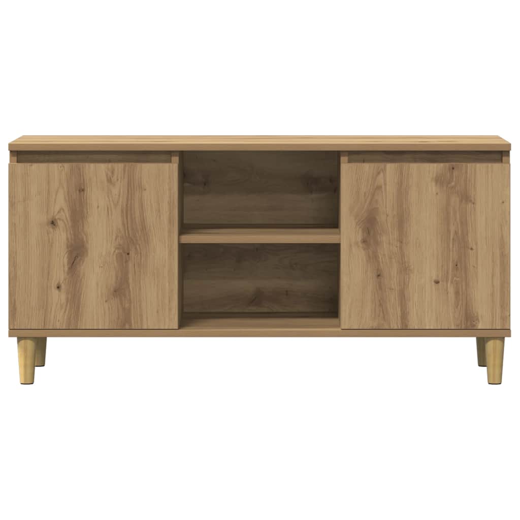 Tv table 102x35x50 cm engineered wood artificial oak - artisan oak, 1 - number 4.