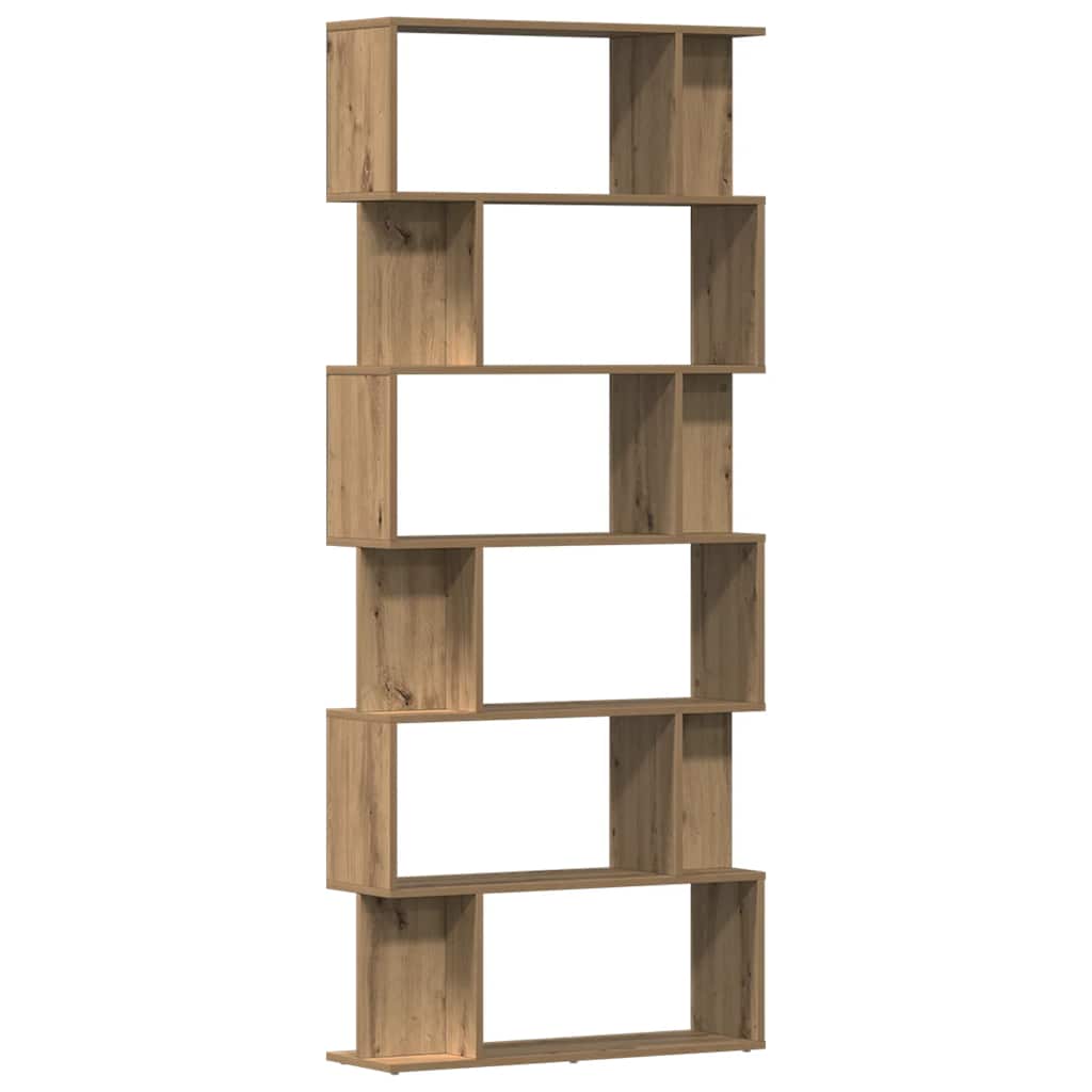 Bokhylle 80x24x192 cm konstruert tre kunstig eik - håndverks eik, 1 - number 6.