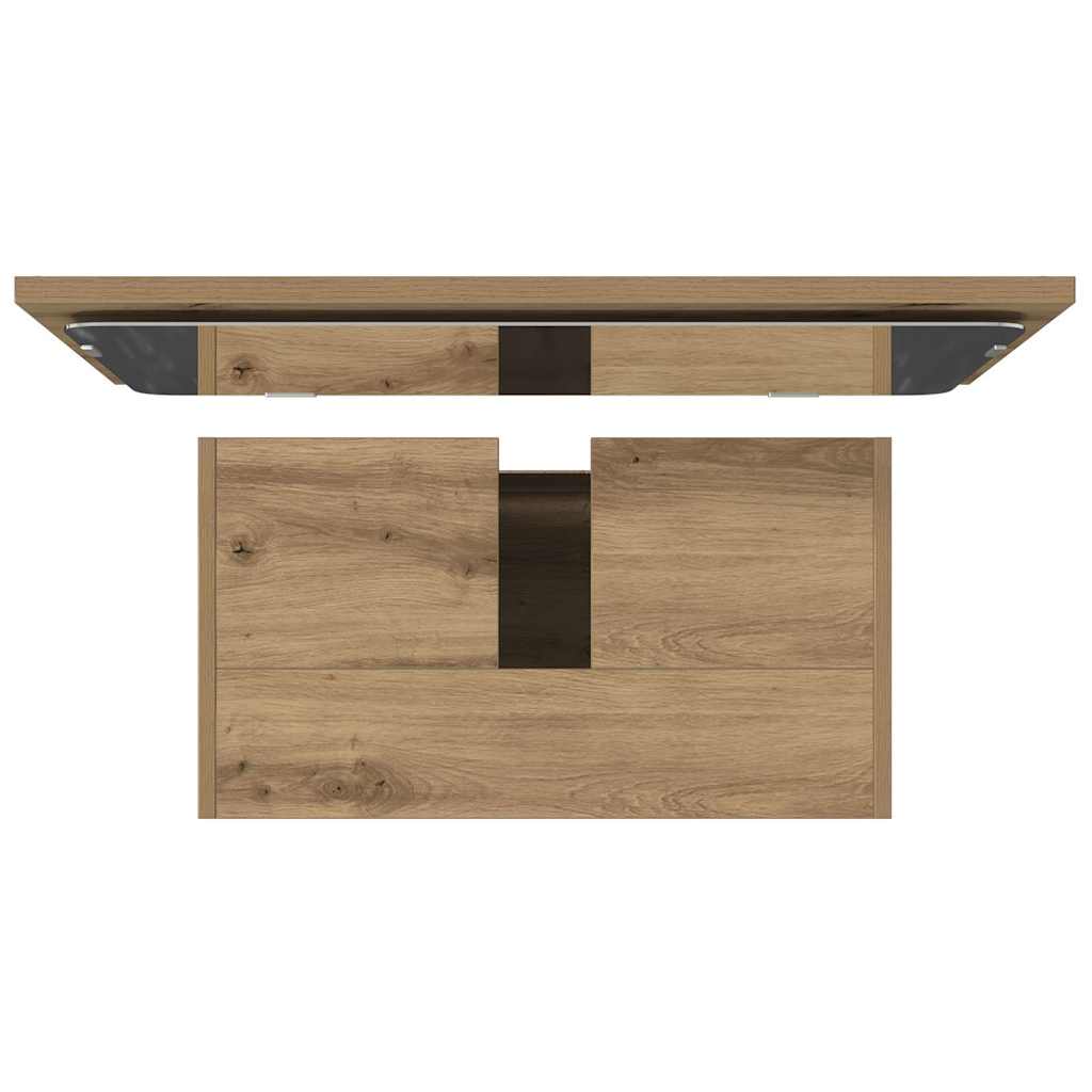 Baderomsmøbelsett 2 deler konstruert tre kunstig eik - gammelt tre, ooo 6, 3 - number 8.