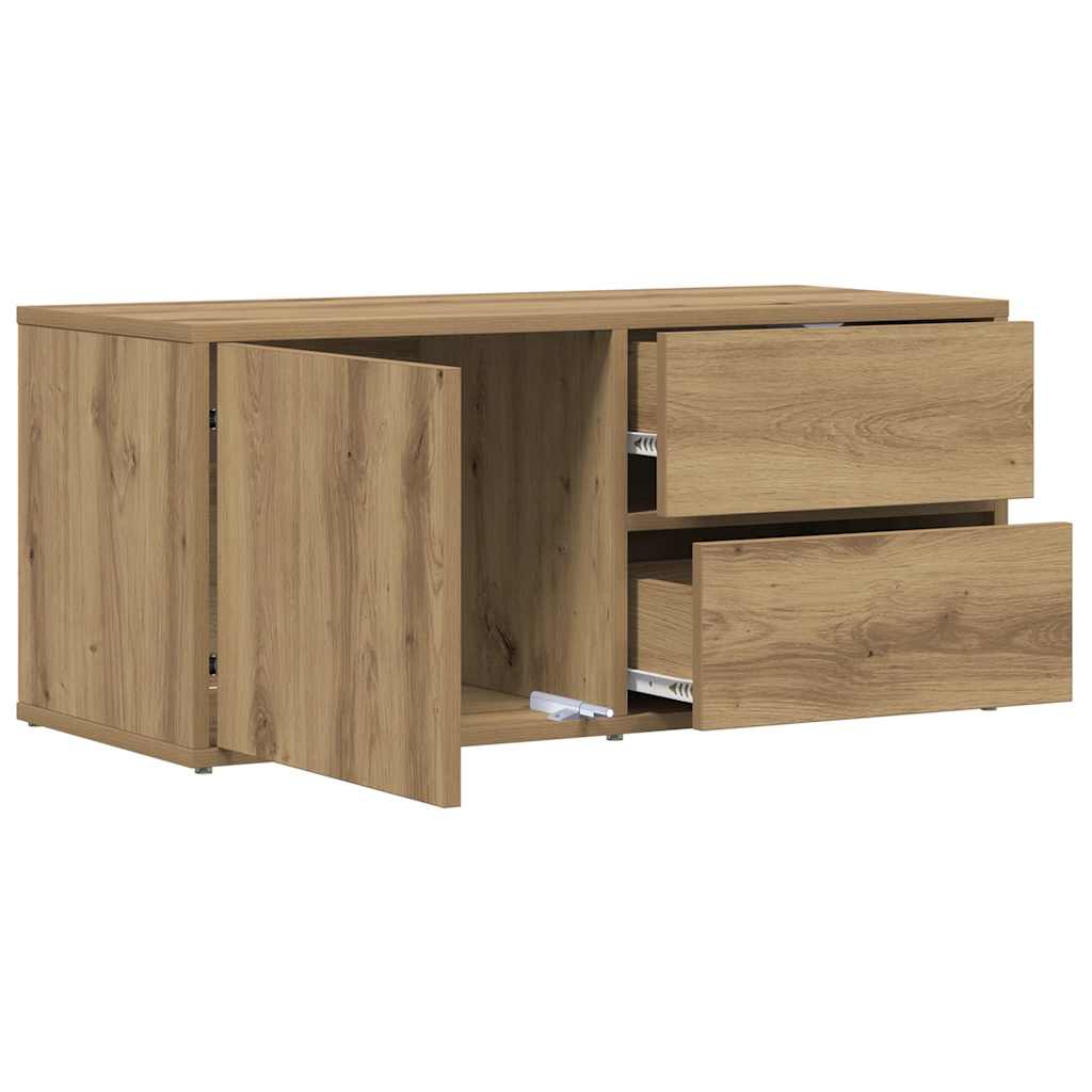 Tv-bord 80x34x35,5 cm konstrueret træ kunsteg - artisan eg, 1 - number 4.