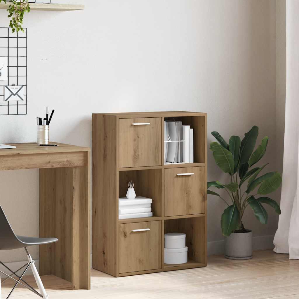 Bogreol 60,5x30x90 cm konstrueret træ kunsteg - artisan eg, 1 - number 3.