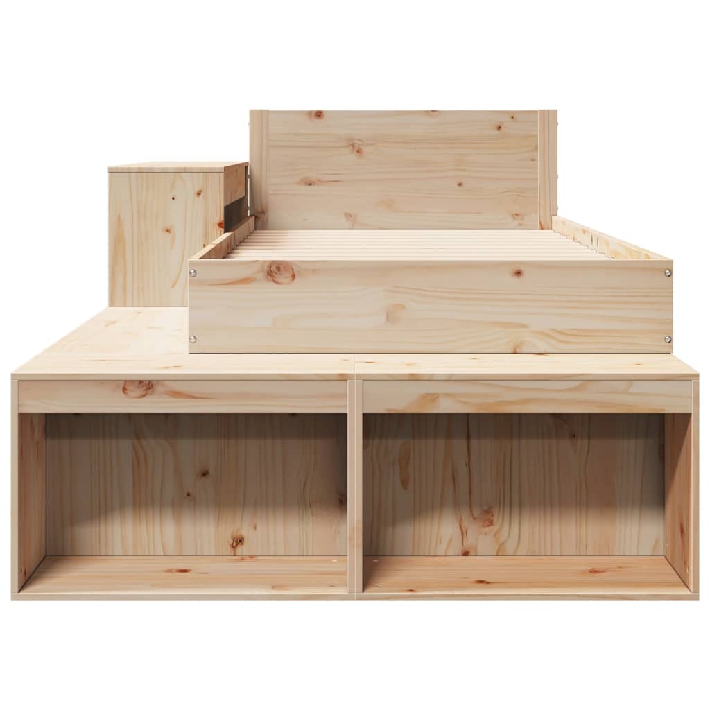 Sengeramme uden madras massivt fyrretræ - naturfarvet, 75 x 190 cm - number 4.