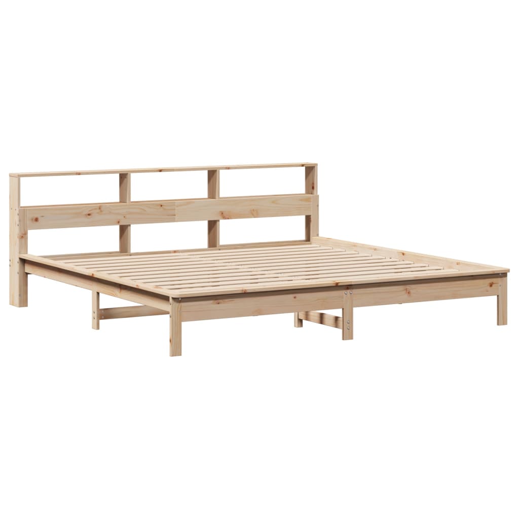 Bed frame without mattress solid pine - golden brown, 140 x 190 cm - number 3.