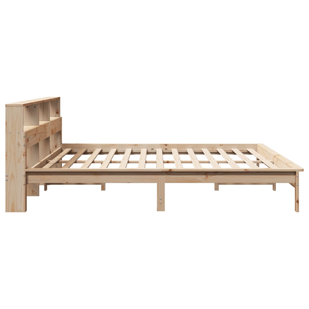 Bed frame without mattress solid pine - golden brown, 140 x 190 cm - number 5.