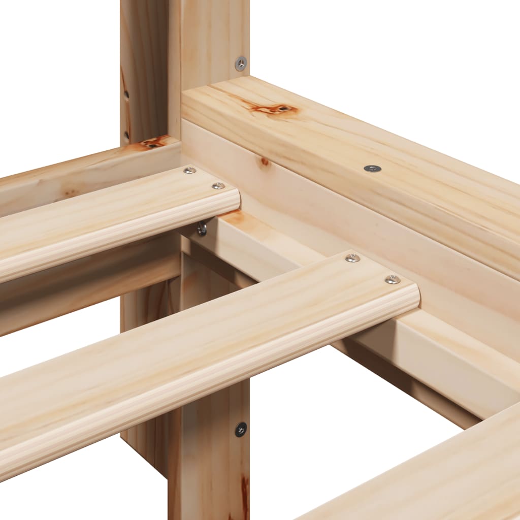 Bed frame without mattress solid pine - golden brown, 140 x 190 cm - number 7.