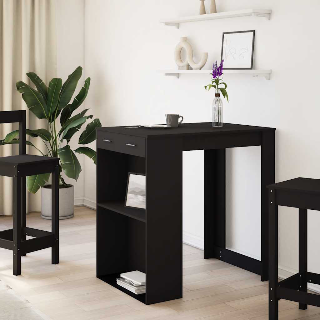 Barbord 102x70x103,5 cm konstrueret træ - sort, 1 - number 3.