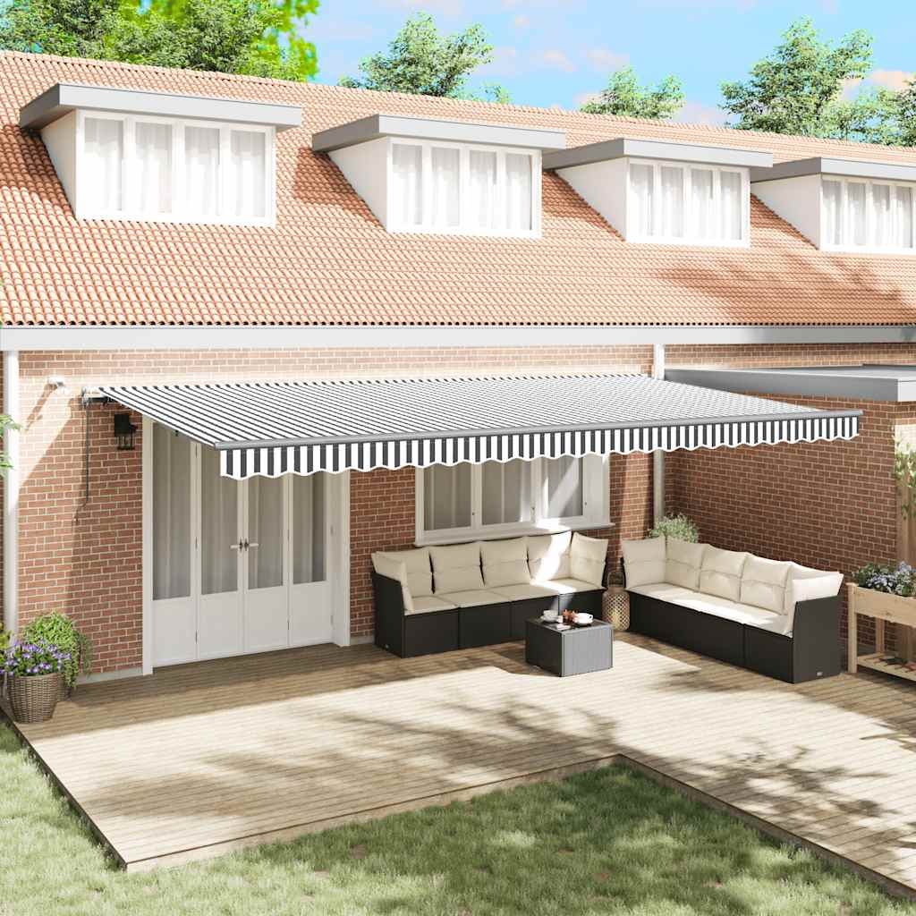 Tenda sa šarkama 600x300 cm automatski rad antracit sivo bijela - number 1.