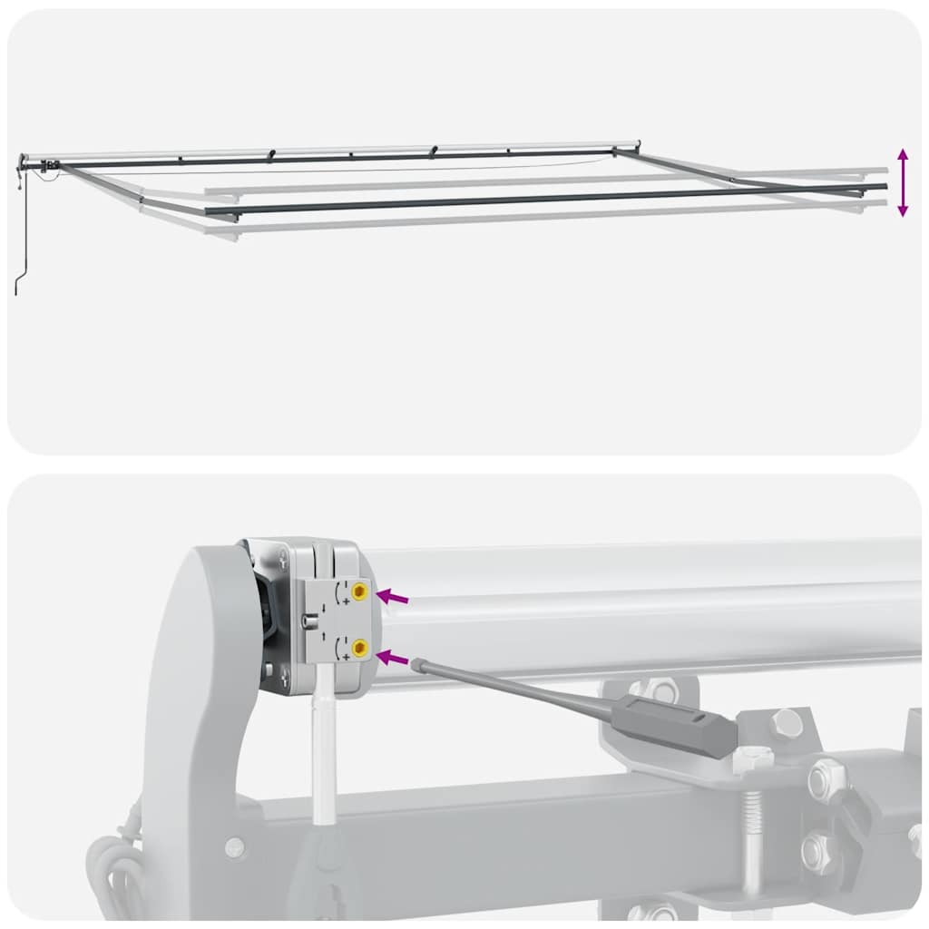 Tenda sa šarkama 600x300 cm automatski rad antracit sivo bijela - number 11.