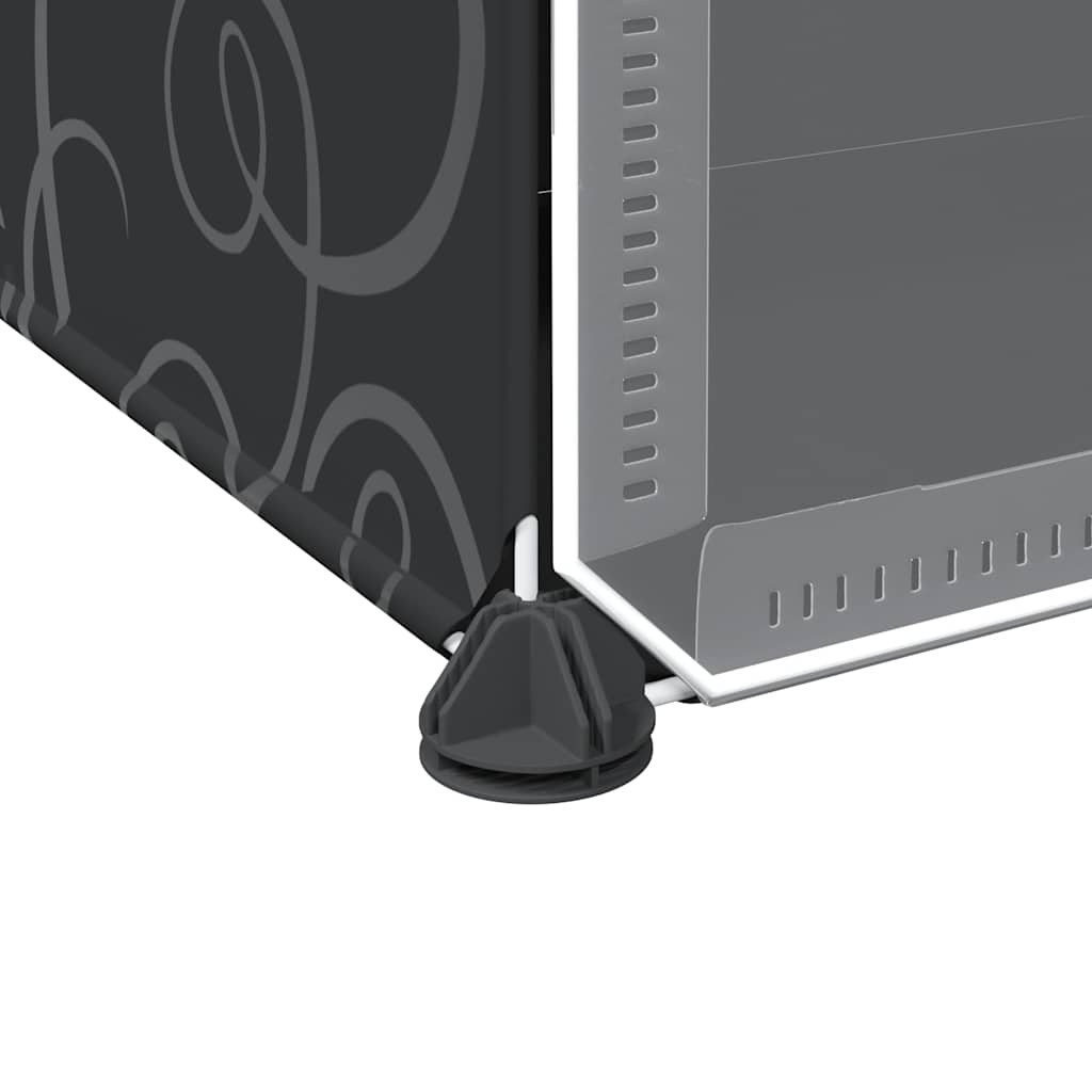 Kockaste kutije za pohranu 8 kom. s vratima pp crna - 84 x 31,5 x 123,5 cm, 1 - number 8.