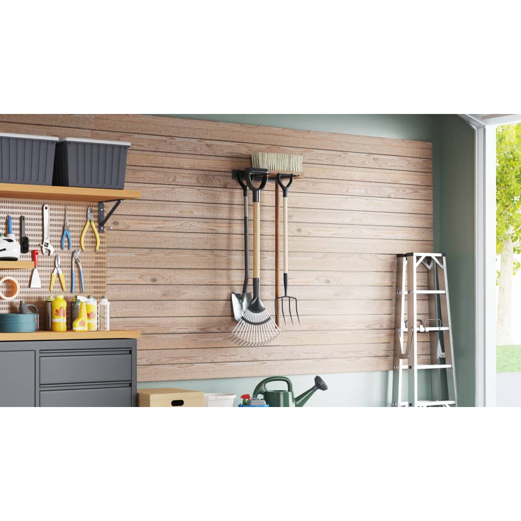 Stalak za pohranjivanje vrtnog alata zidni čelik crni - number 3.