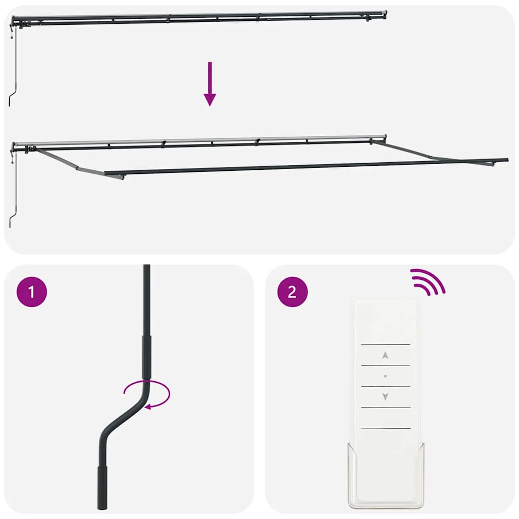 Awning automatic operation - brown, 600 x 300 cm, 1 - number 8.