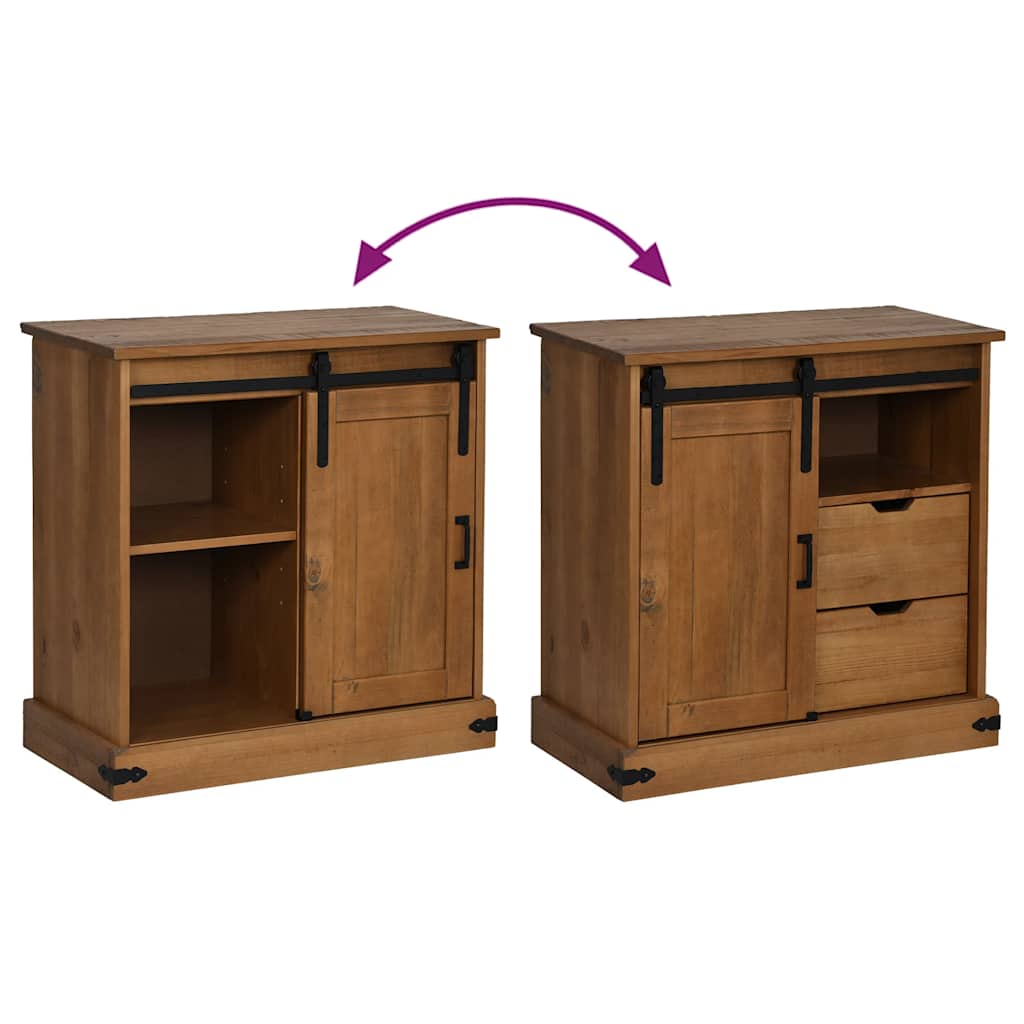 Dajte halden s kliznim vratima 80x40x80 cm kruti drvo - prirodna boja, 1 - number 7.