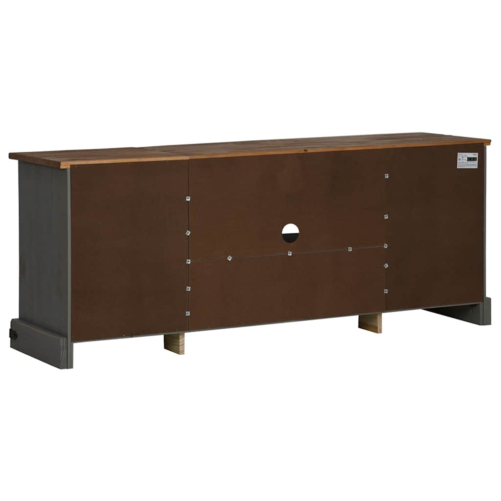 Tv -bord hale 2 skyvedører 150x40x60 cm massivt tre grå - number 6.