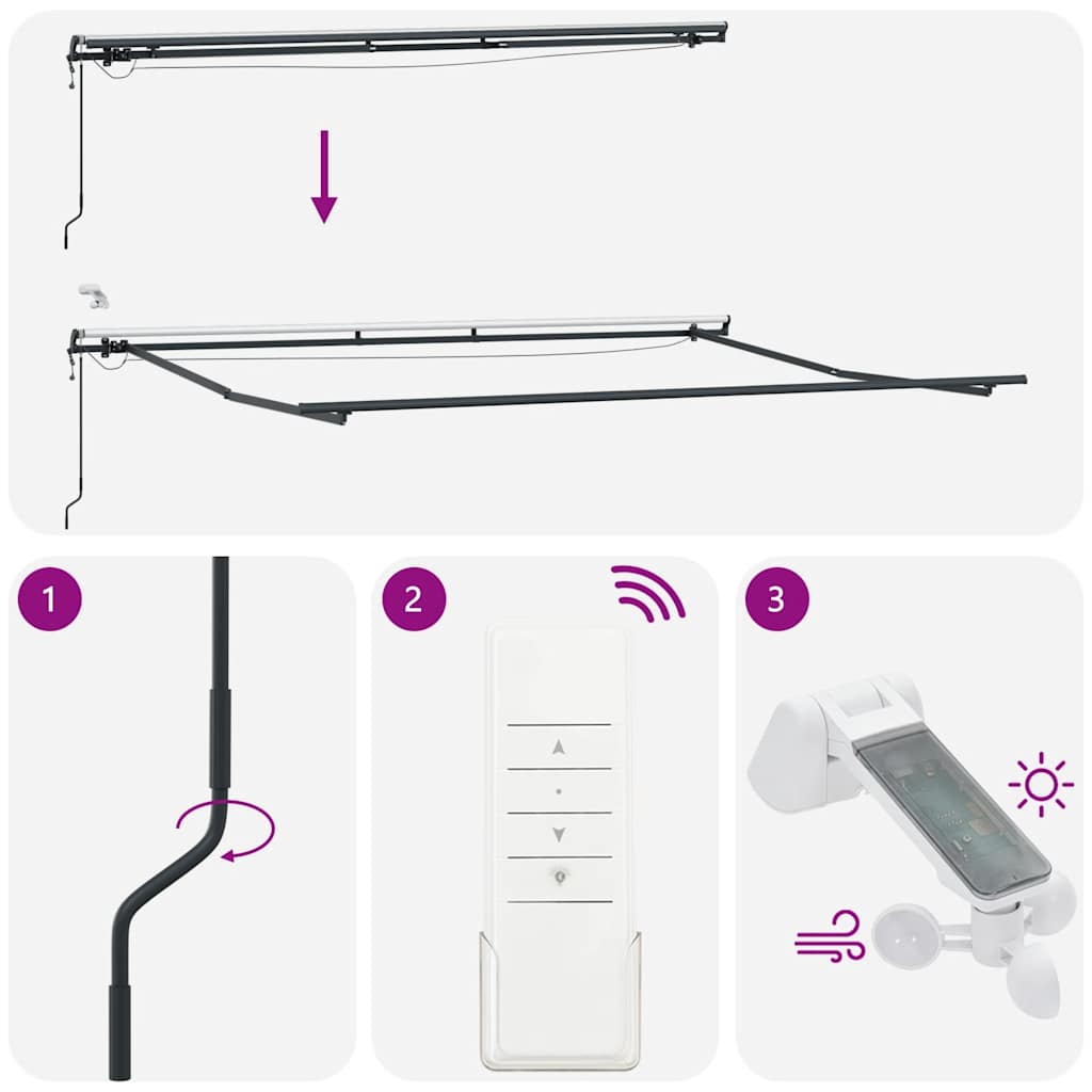 Tenda s led svjetlom automatski rad - smeđa, 450 x 300 cm, 1 - number 10.