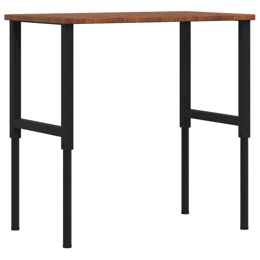 Arbejdsbænk 100x60x(71,5-98) cm massivt egetræ rektangulær - mørkebrun og sort, 100 x 60 x (71.5-98) cm, 1 - number 2.