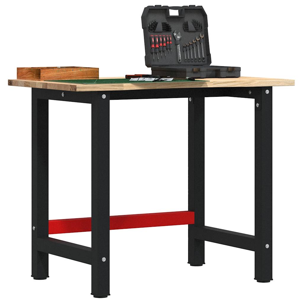 Arbejdsbænk 100x60x81,5 cm massivt egetræ - naturfarvet, 100 x 60 x 81.5 cm, 1 - number 1.