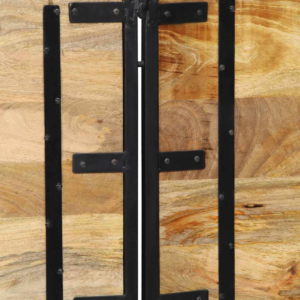 Headboard 200 cm solid mangotre og jern - number 5.