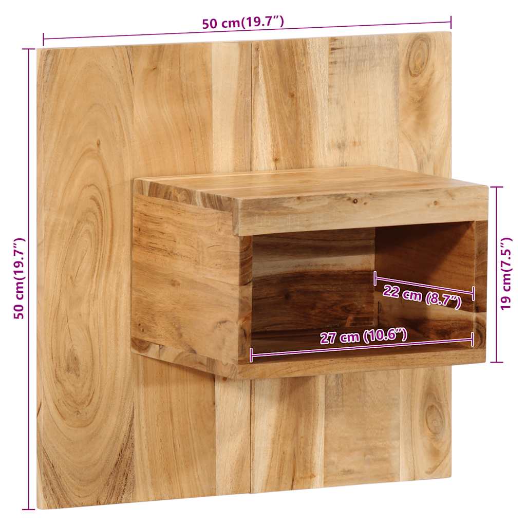 Stolik nocny - 50x27x50 cm, 1, lite drewno akacjowe - number 10.
