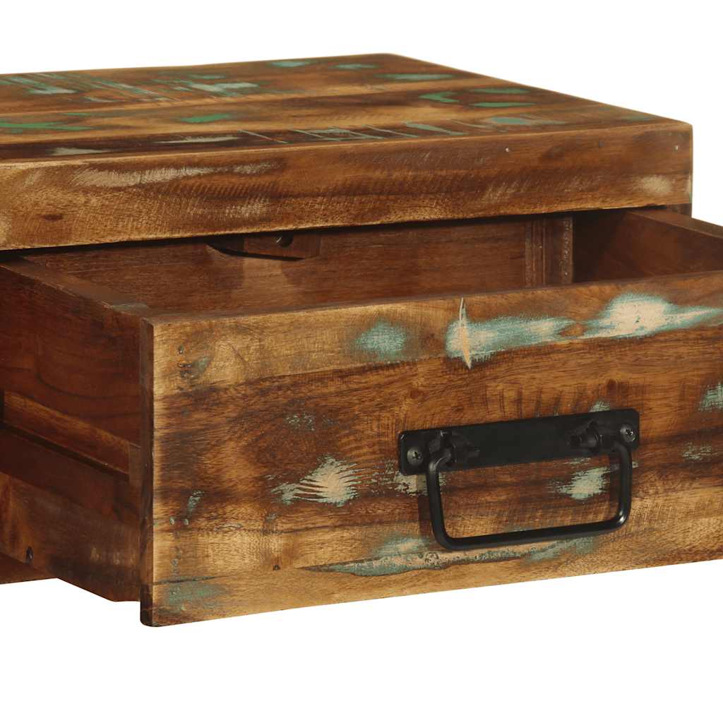 Stolik nocny ścienny lite drewno odzyskane - 1, lite drewno odzyskane - number 9.