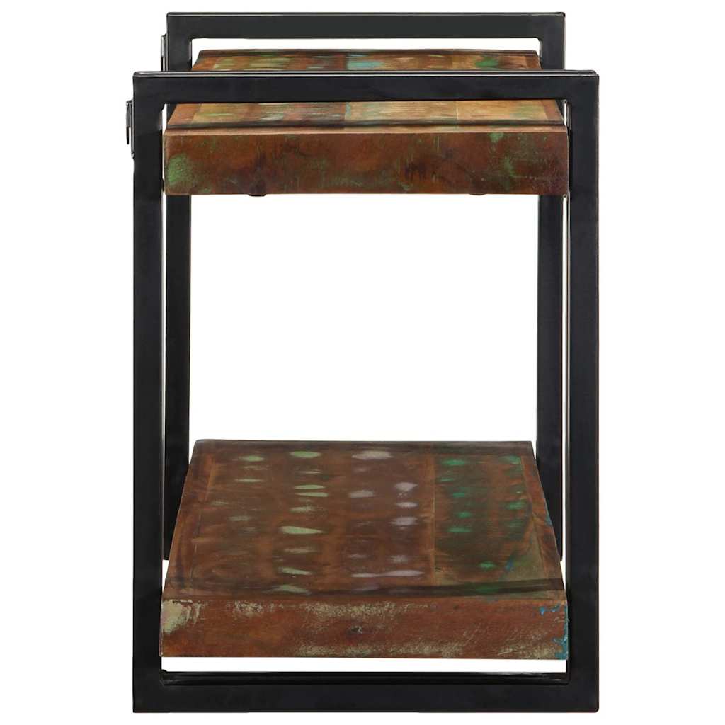 Væghylde flerfarvet massivt genbrugstræ - 90 x 33 x 45 cm, 1, massivt genanvendt træ - number 5.