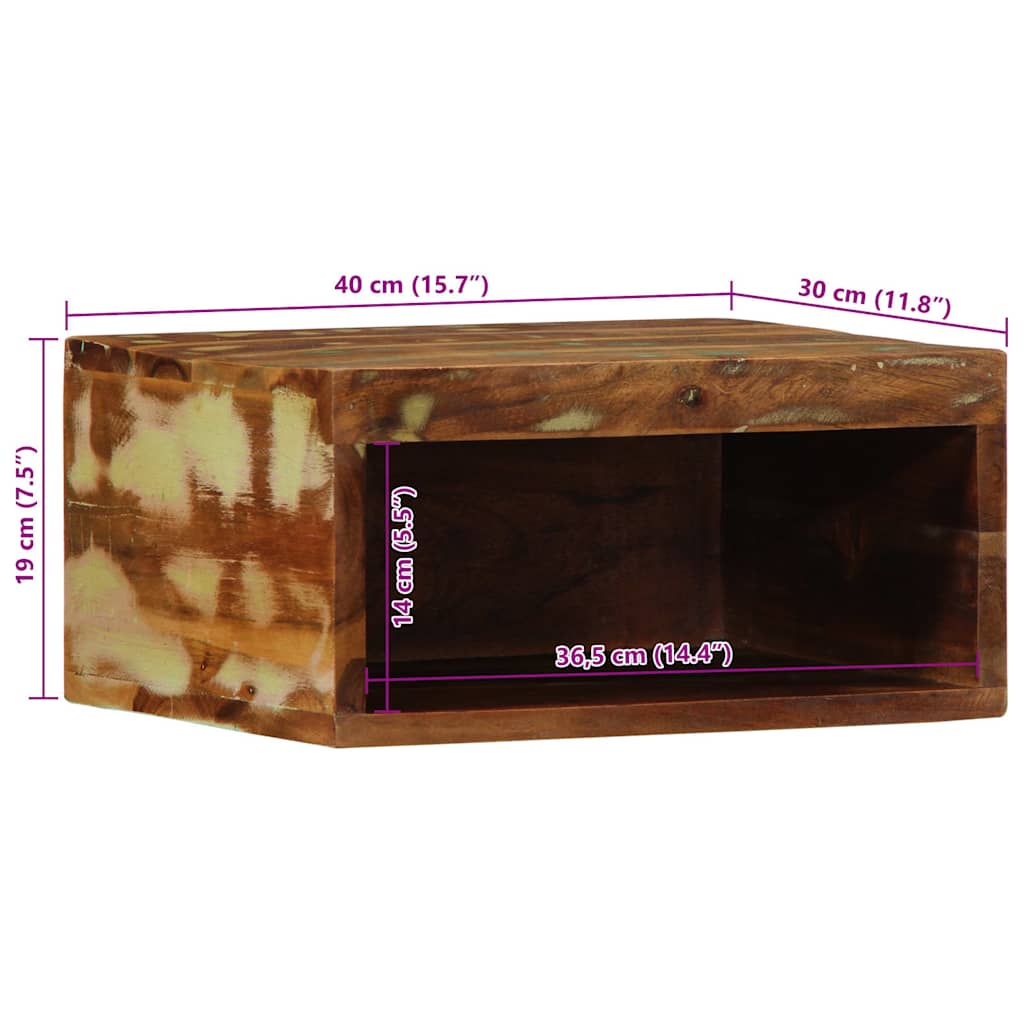 Væghængte tv-skabe 2 stk. massivt genbrugstræ - number 11.