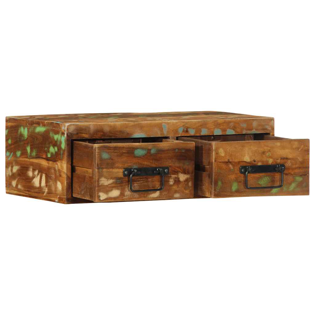 Væghængt tv-skab massivt genbrugstræ - 60 x 30 x 19 cm, 1, massivt genanvendt træ - number 2.