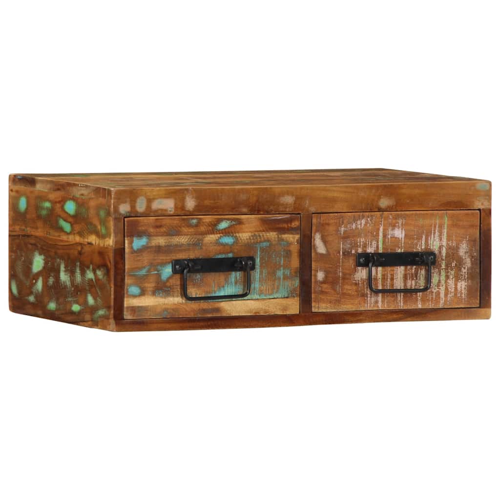 Væghængt tv-skab massivt genbrugstræ - 60 x 30 x 19 cm, 1, massivt genanvendt træ - number 4.