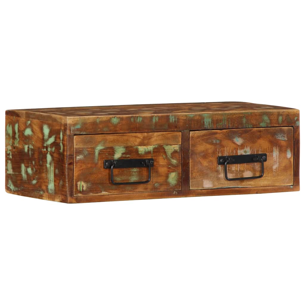 Væghængt tv-skab massivt genbrugstræ - 60 x 30 x 19 cm, 1, massivt genanvendt træ - number 3.