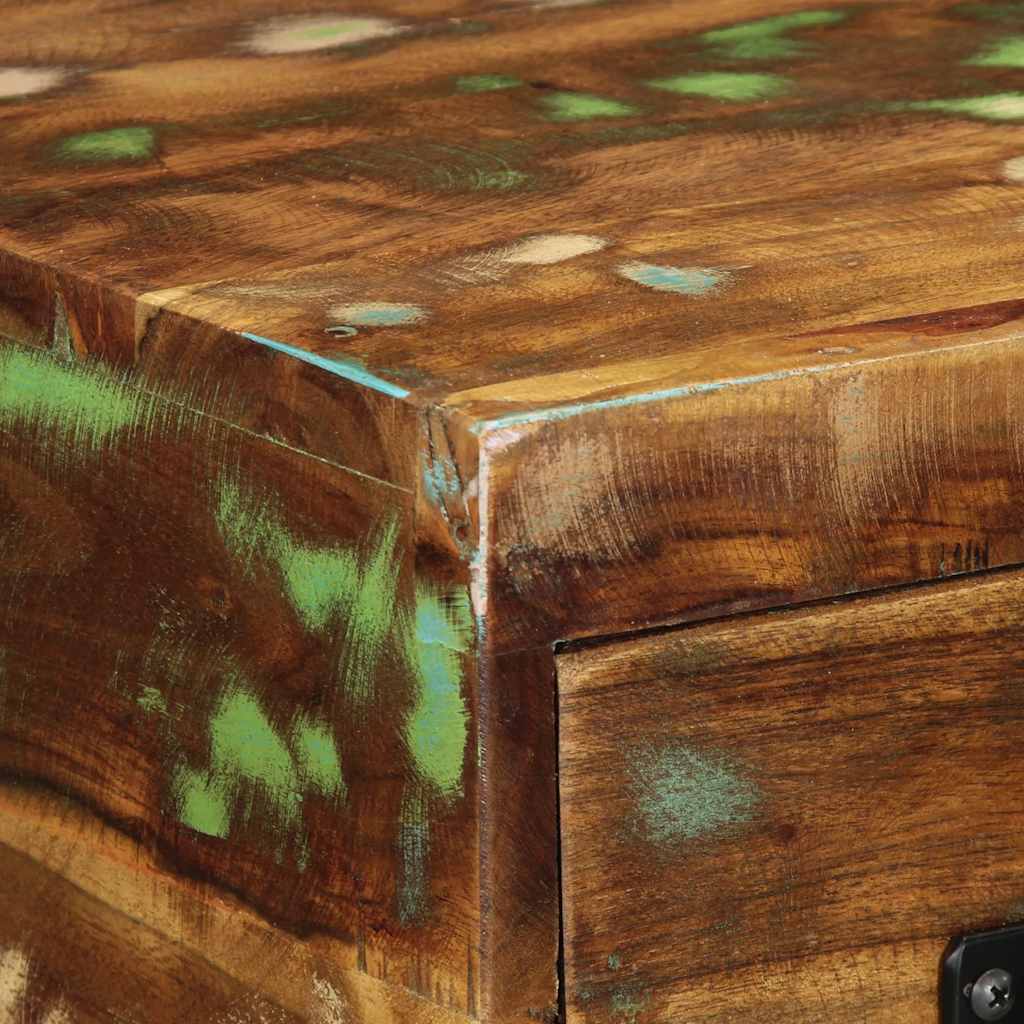 Væghængt tv-skab massivt genbrugstræ - 60 x 30 x 19 cm, 1, massivt genanvendt træ - number 8.