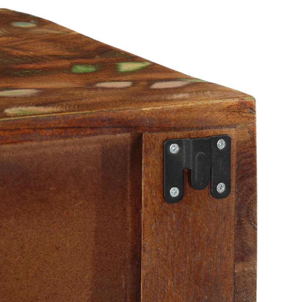 Væghængt tv-skab massivt genbrugstræ - 60 x 30 x 19 cm, 1, massivt genanvendt træ - number 10.