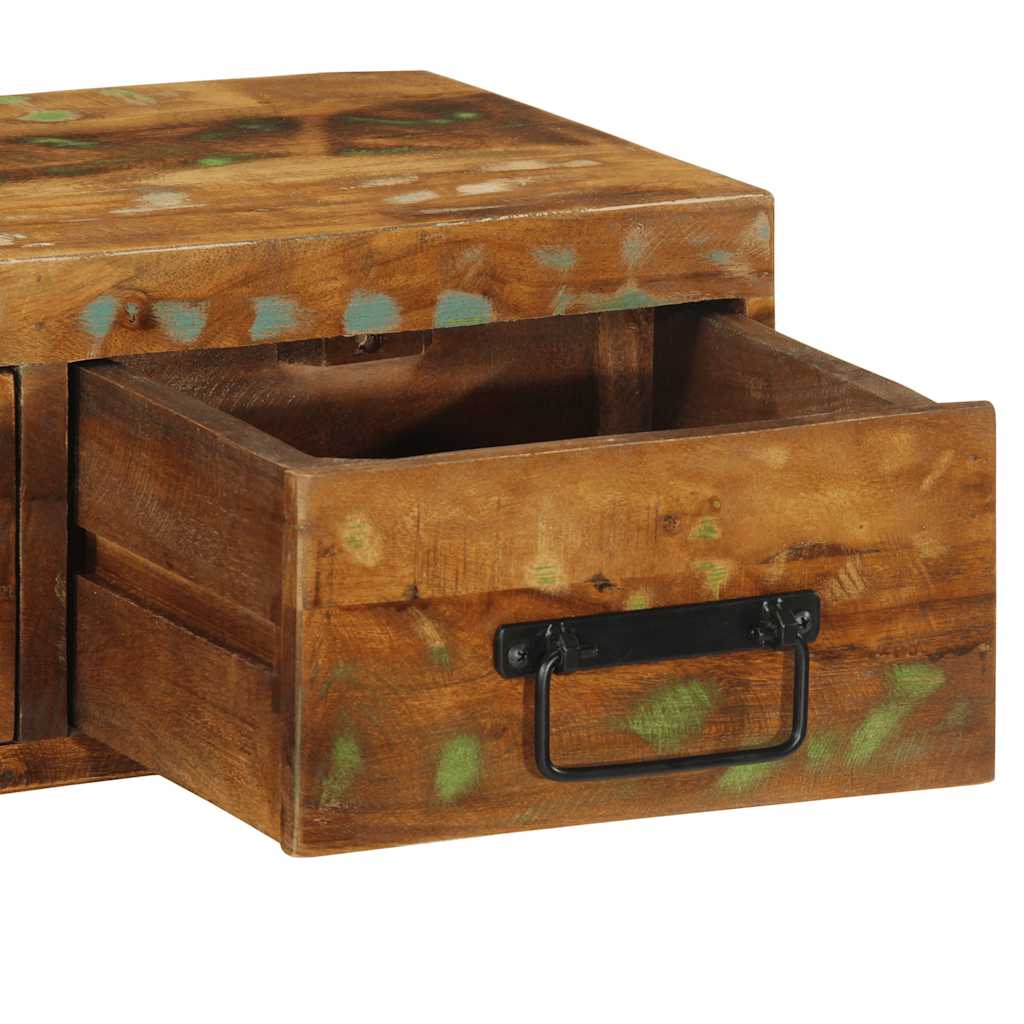 Væghængt tv-skab massivt genbrugstræ - 60 x 30 x 19 cm, 1, massivt genanvendt træ - number 9.