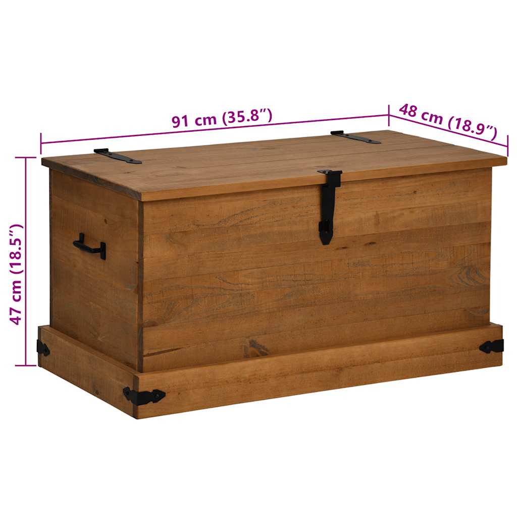 Opbevaringskiste halden 91x48x47 cm massivt fyrretræ - naturfarvet, 1 - number 9.