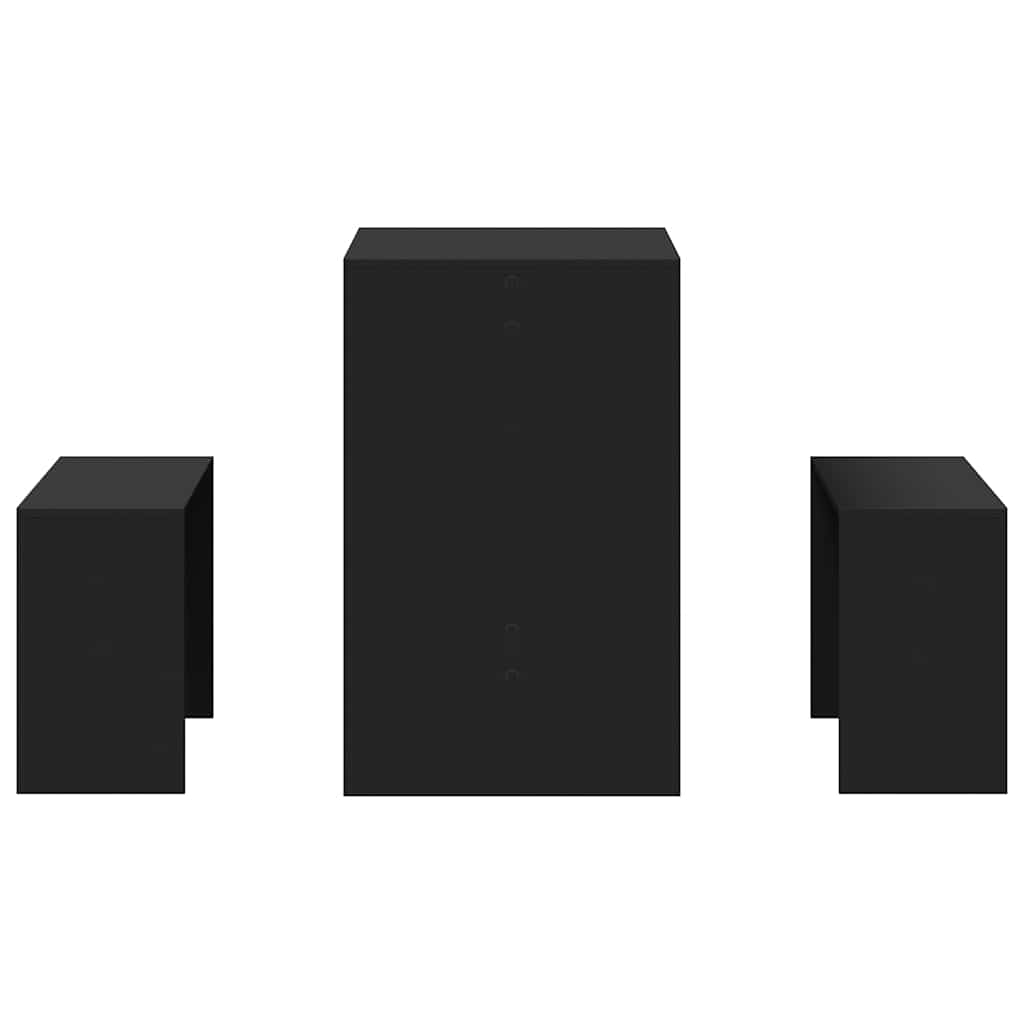 Stół i ławki 3 części zbudowane drewno - czarne, 1 - number 5.