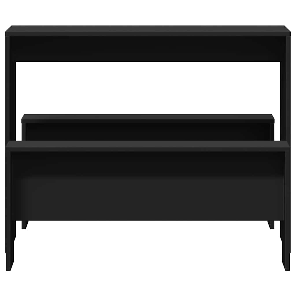 Stół i ławki 3 części zbudowane drewno - czarne, 1 - number 4.