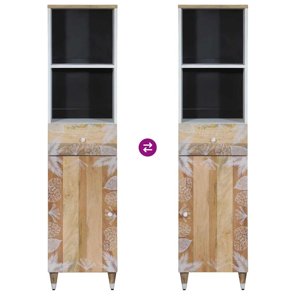 Badeværelsesmøbelsæt 3 dele massivt mangotræ - number 9.