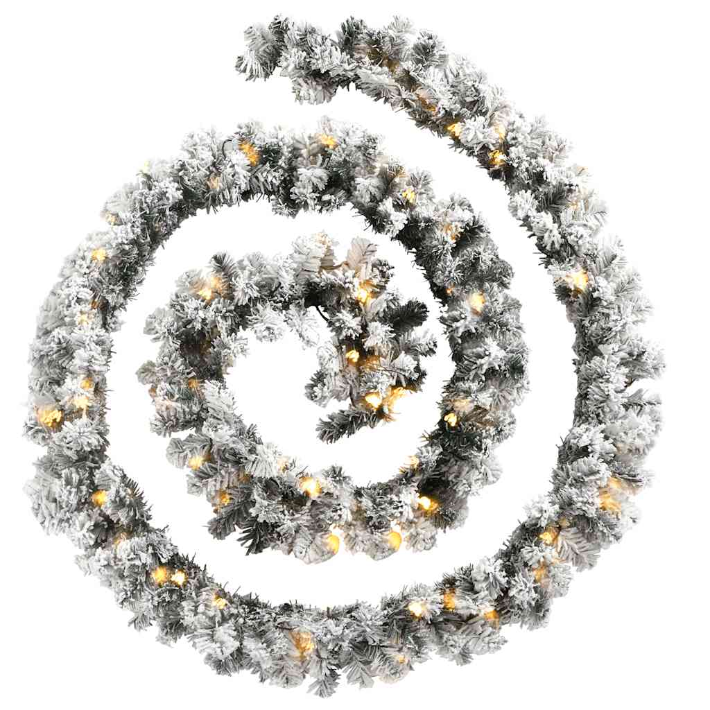 Juleguirlande med led-lys 5 m pvc grøn - number 3.