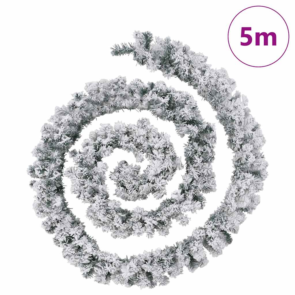 Juleguirlande med led-lys 5 m pvc grøn - number 7.