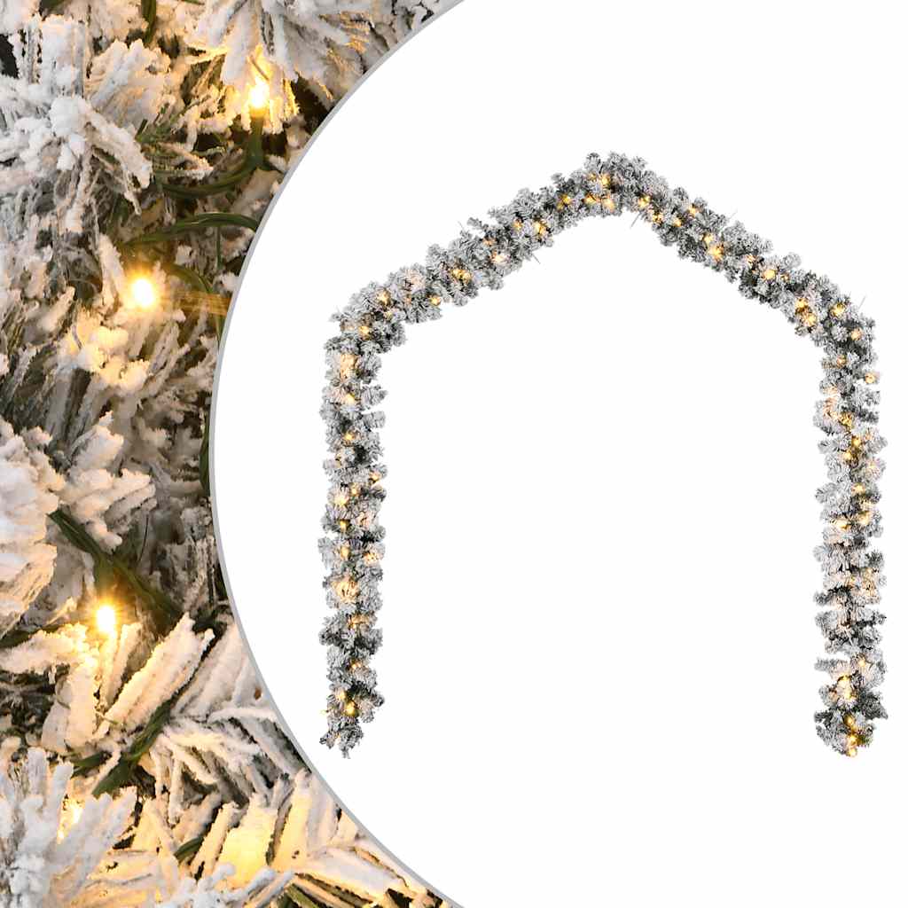 Juleguirlande med led-lys 10 m pvc grøn - number 1.