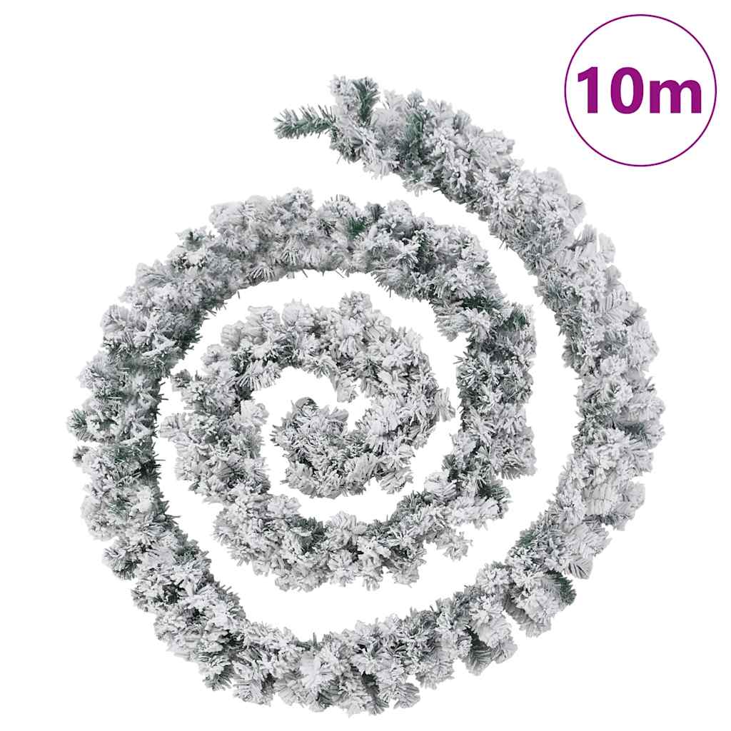 Juleguirlande med led-lys 10 m pvc grøn - number 7.