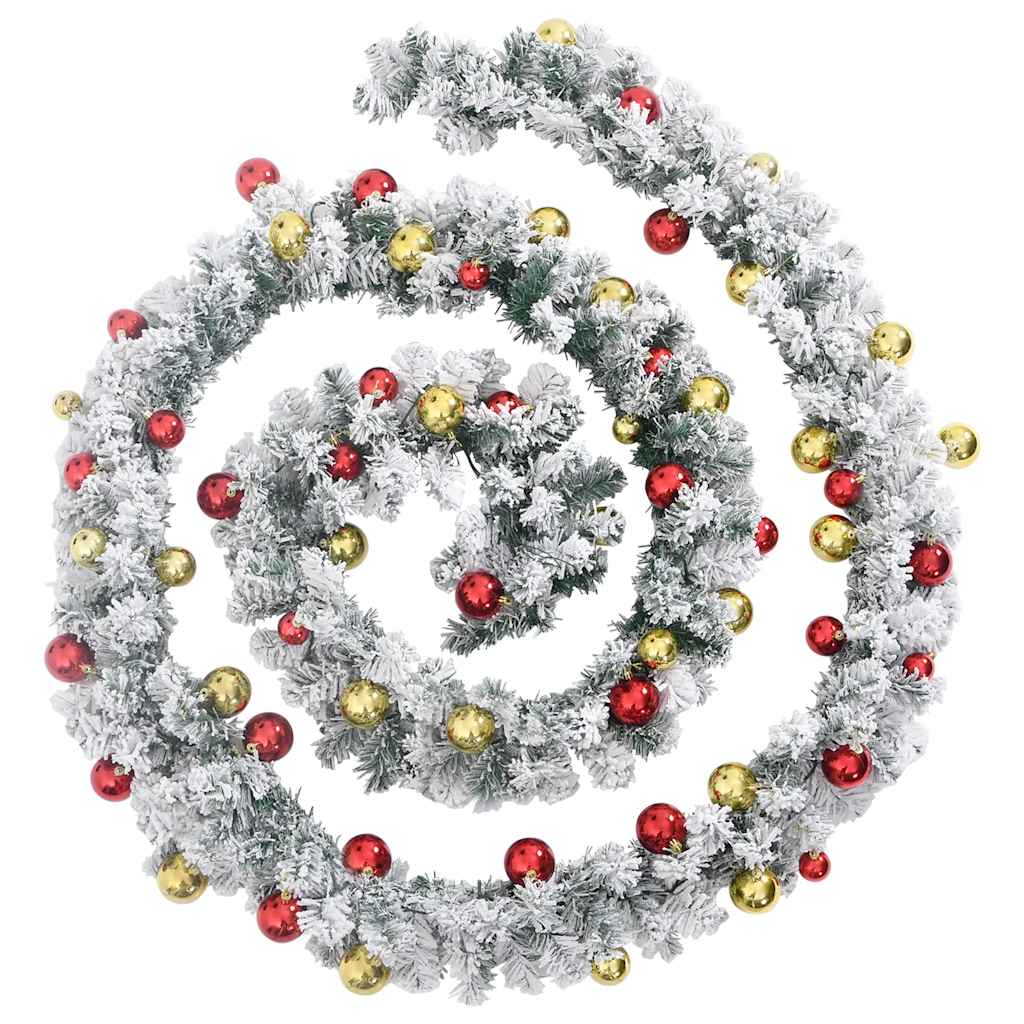 Guirlande de noël avec boules et lumières led 20 m pvc vert - number 2.