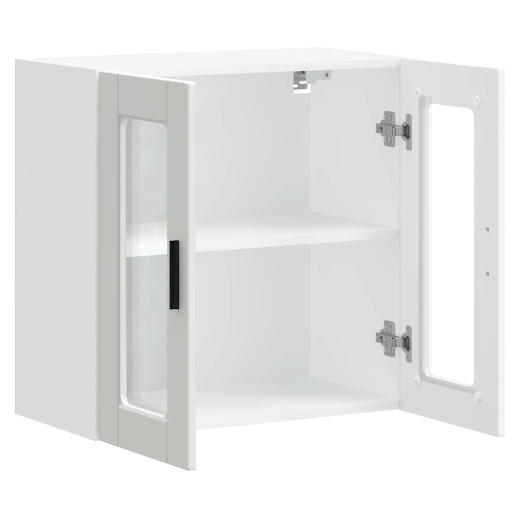Køkkenvægskab med glasdør porto - hvid, 1, 1x væghængt glasskab (2 låger) 60 cm, x - number 5.