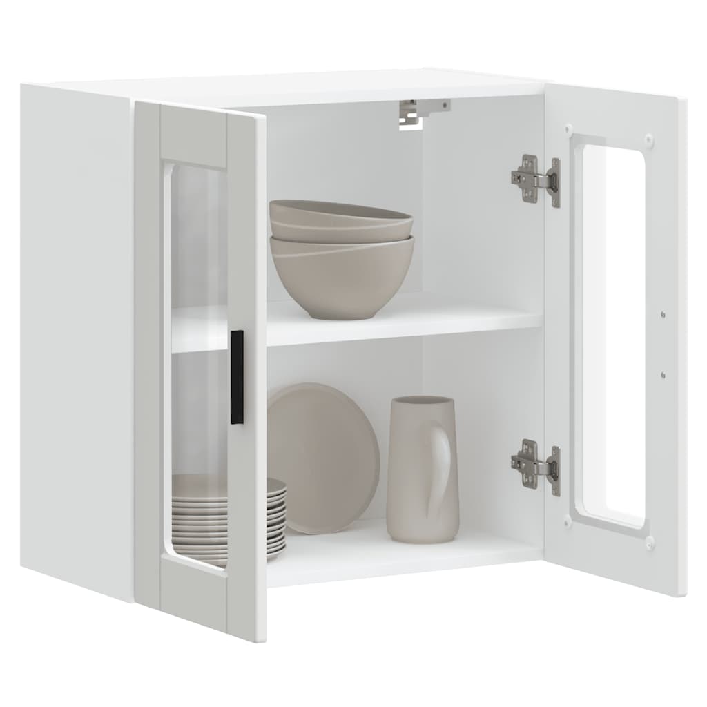 Køkkenvægskab med glasdør porto - hvid, 1, 1x væghængt glasskab (2 låger) 60 cm, x - number 4.