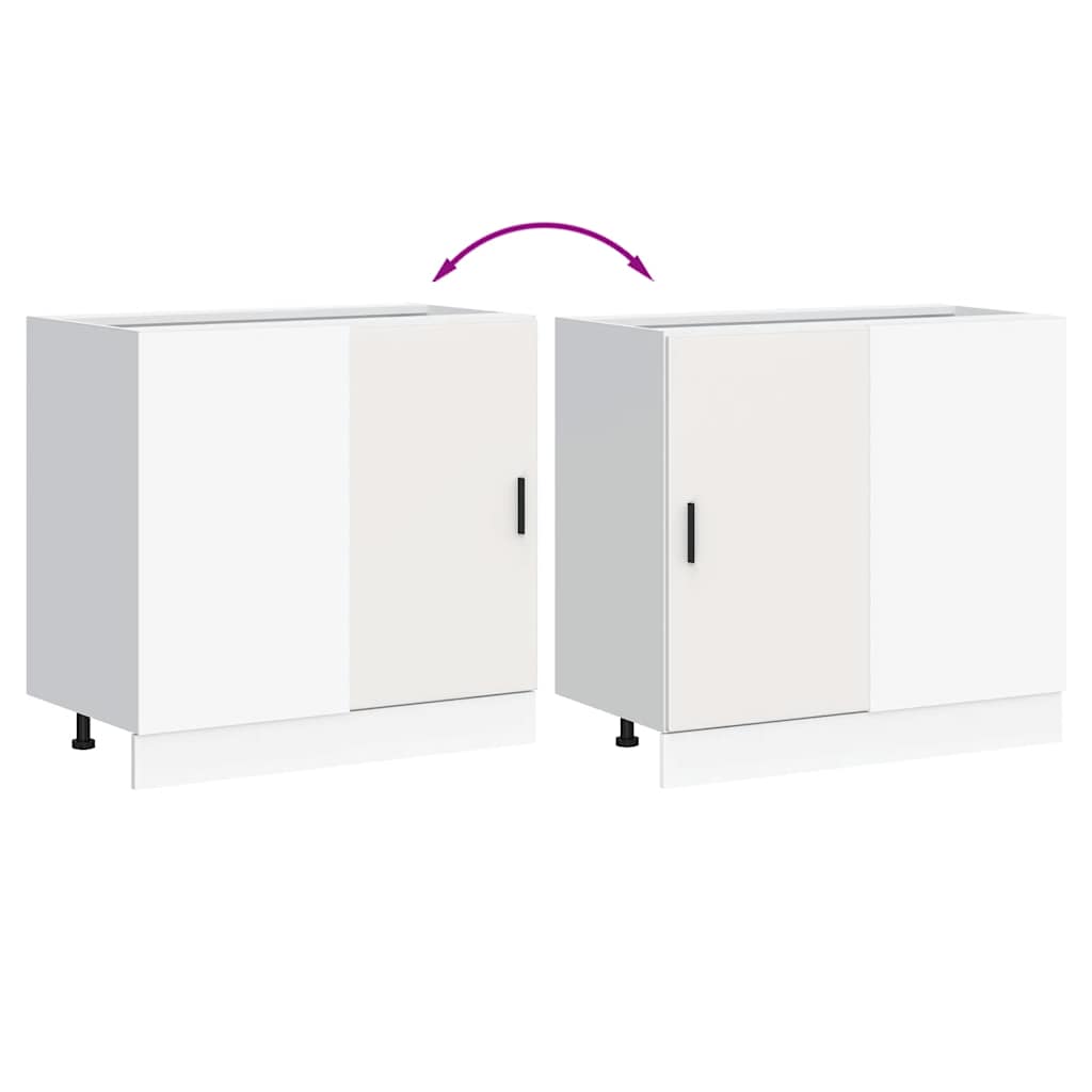 Underskab til vask konstrueret træ - hvid, 1, 1x hjørneskab (1 låge) 86 cm, x - number 8.