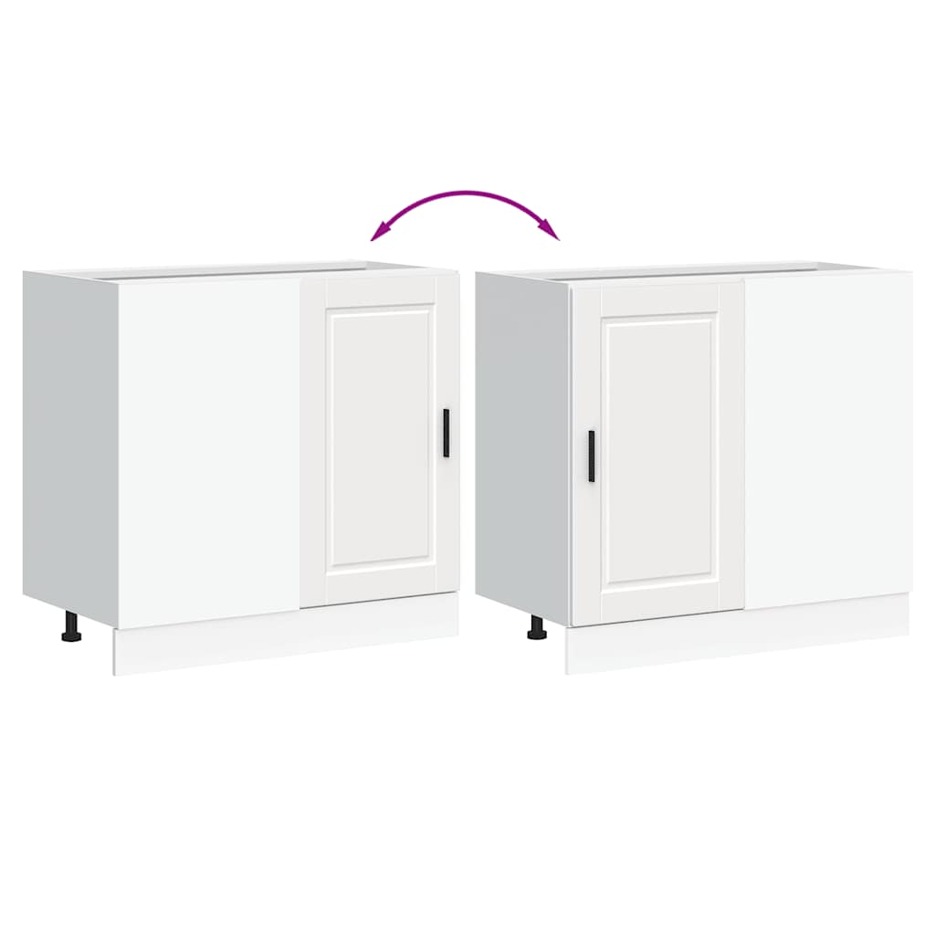 Kuhinjski apartman poštarine strukturno drvo - bijelo, 1, 1x kutni ormar (1 vrata) 86 cm, x - number 8.