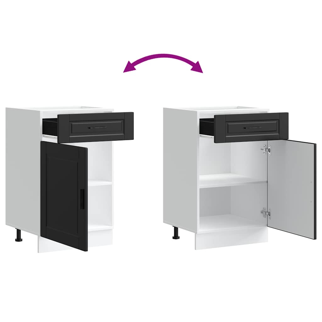 Køkkenunderskab porto konstrueret træ - sort, 1, 1x underskab (1 låge 1 skuffe) 50 cm, x - number 9.