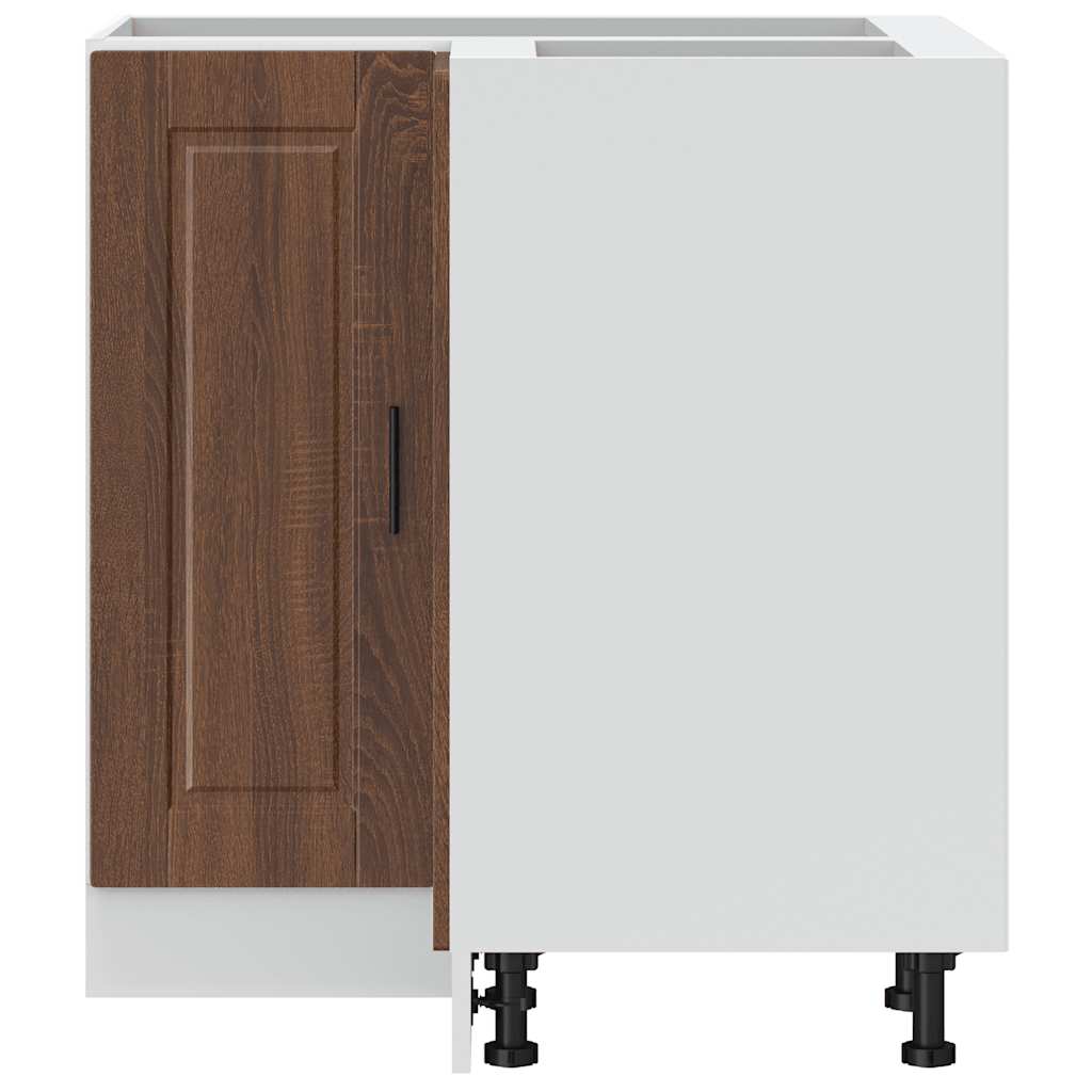 Kuhinjski kutni ormarić izgrađeno drvo - smeđi hrast, 1, 1x kutni ormar (2 vrata) 75 5 cm, x - number 5.